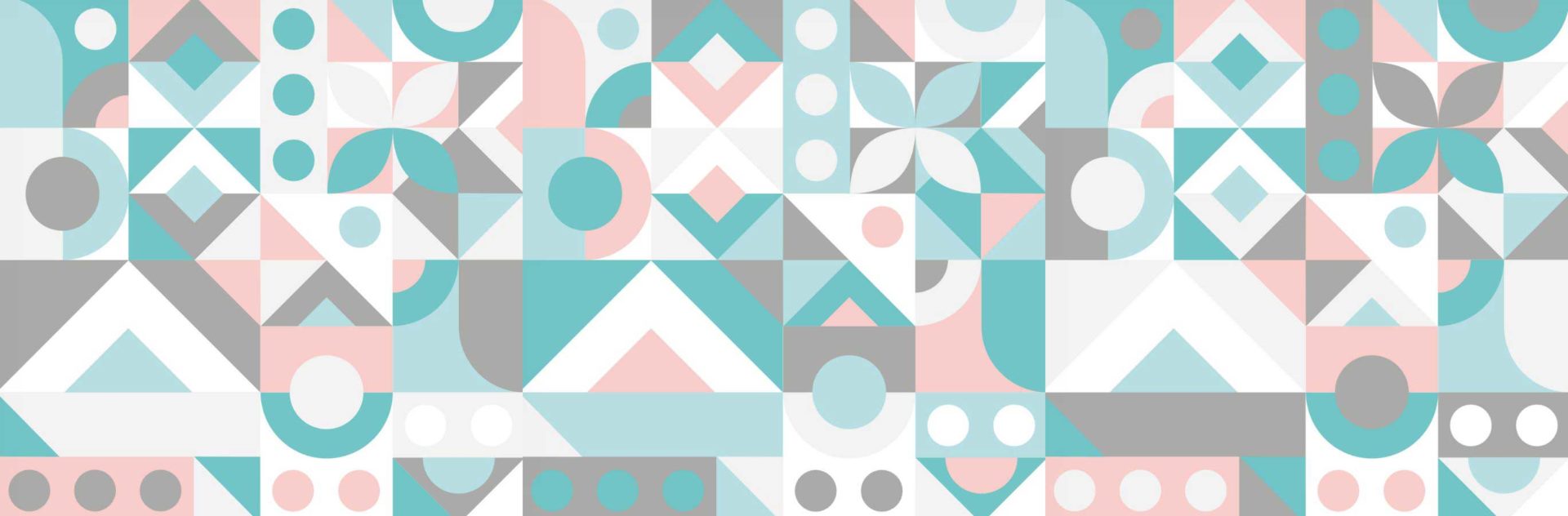 Bannière géométrique dans les couleurs gris, mini et rose pastel pour illustrer la page 'Commander un article'.